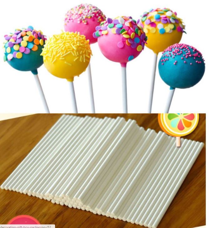 10pcs/set 10 15 20cm Cakepop Sticks Paper Sticks for Cake Pop