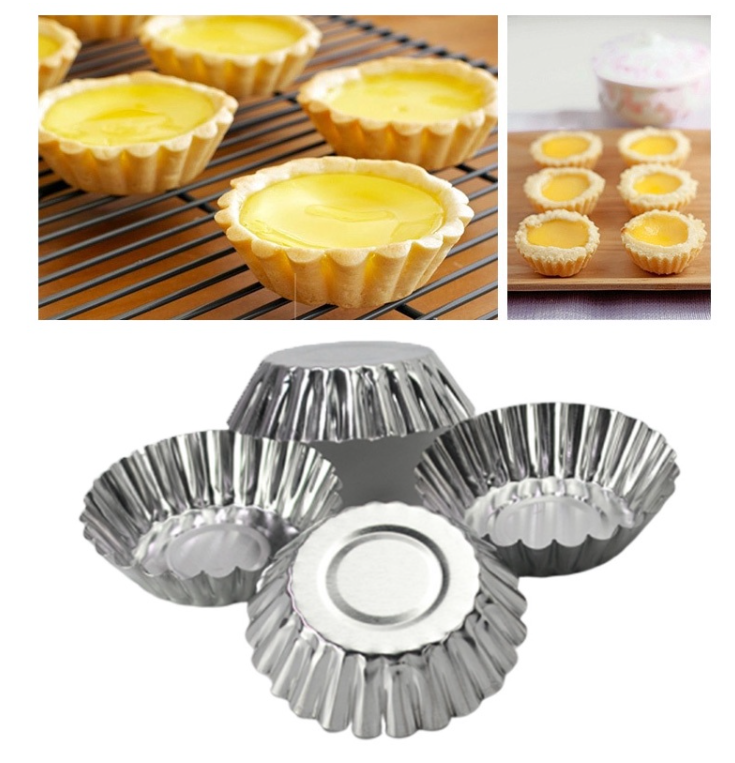 10pcs Foil Baking Cups Containers Pan Tiramisu Cake Pudding Tart