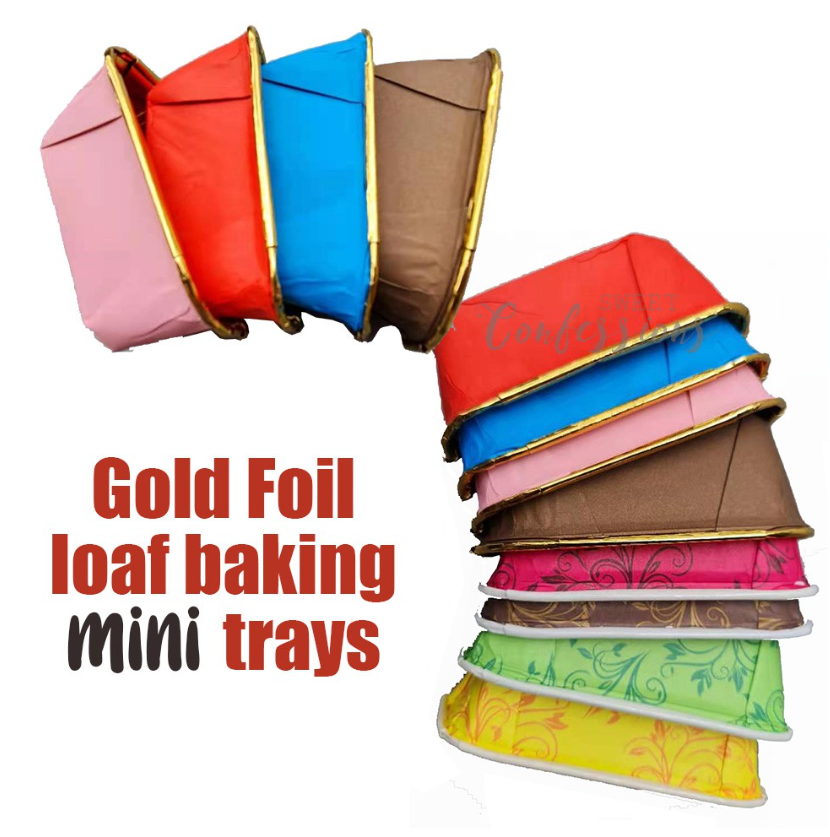 10pcs Gold foil loaf baking tray paper baking cups liners greaseproof –  Sweet Confessions