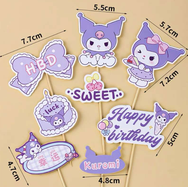 Kuromi cake topper cinnamoroll figurine cake decoration purple cinamoroll birthday cake for girl