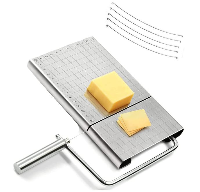 Cheese slicer cutting wire tool board with grid rule wire cutter