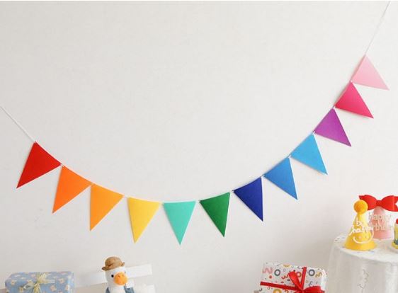 Happy birthday wall bunting flag decoration for party colourful event