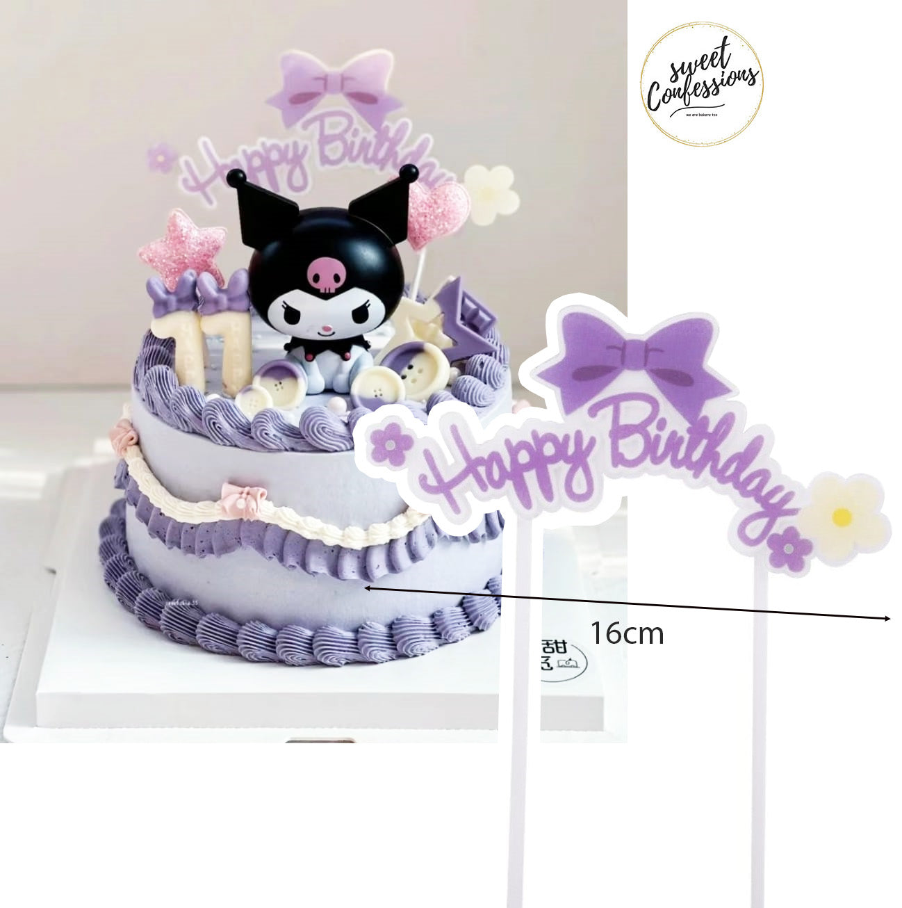 Kuromi cake topper cinnamoroll figurine cake decoration purple cinamoroll birthday cake for girl