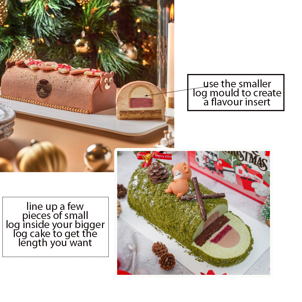 Pastry Chef's Boutique 17801 Plastic Thermoformed Yule Log Cake Mol...