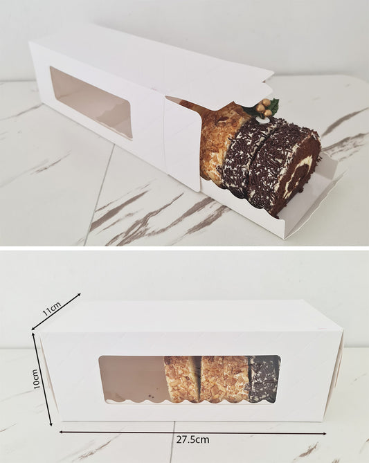 White Swiss Roll Box 27cm roll cake box