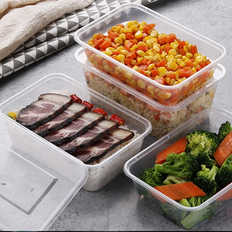 50pcs Disposable Takeaway Box Transparent Containers