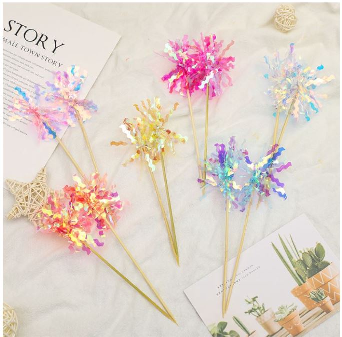 5pcs dazzling firework topper sparklers cake toppers