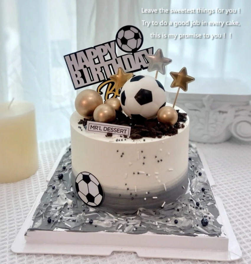 Football Cake Decorations Baked Scene Set Birthday Door - Temu
