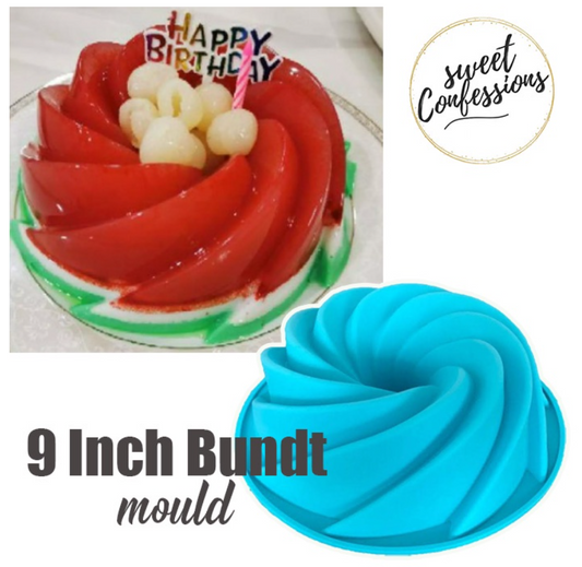 9 inch Bundt pan spiral swirl silicone jelly mould kugelhopf silicon mold baking tray pan