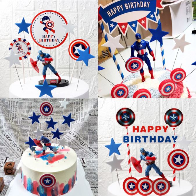 Edible Captain American Cake Topper Personalised - Edible Printed Toppers
