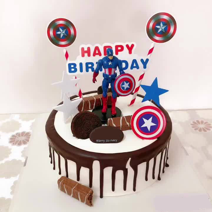 Captain America Layer Cake - Classy Girl Cupcakes