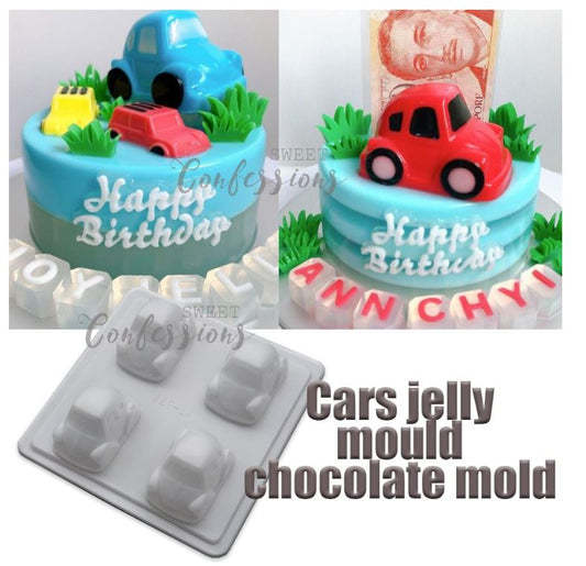 Car jelly mould - toy car figurine chocolate plastic mold