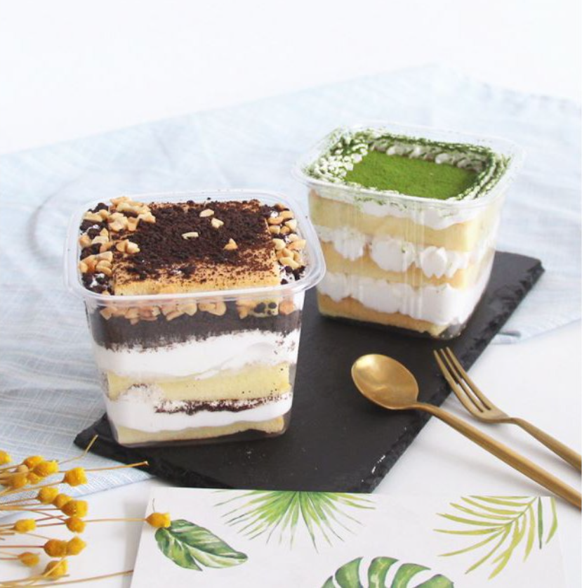 Food Grade Plastic Tiramisu Cup Pudding Cake Box Mousse Dessert