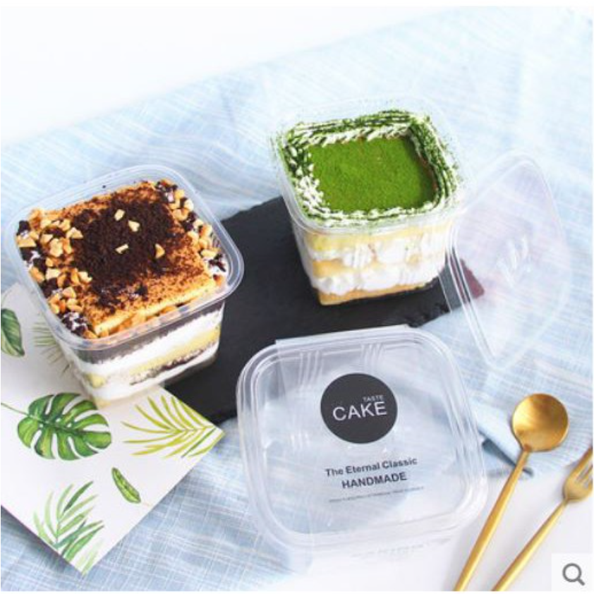 Food Grade Plastic Tiramisu Cup Pudding Cake Box Mousse Dessert