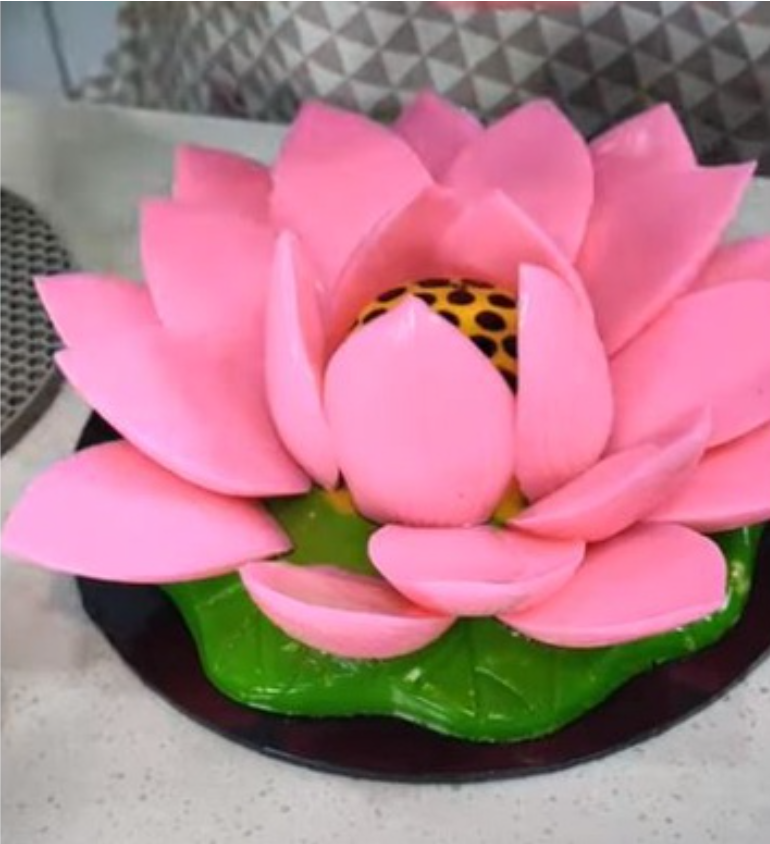 Chocolate Cake with Decorative Lotus Flower Stock Photo - Image of dessert,  pastry: 27676202