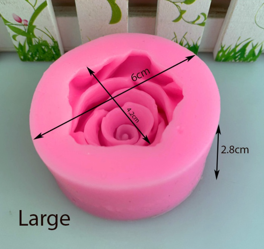3/6pcs 3D Rose Flower Chocolate Fondant Cake Mold 3 Size Cake Rose