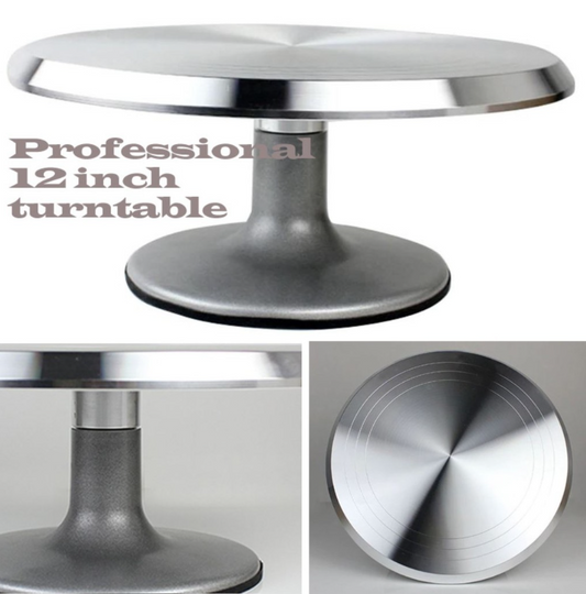 Cake turntable in 12 inch/31cm aluminimum steel alloy for the Professional cake decorator display stand