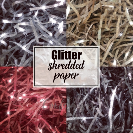 🇸🇬 50g MATTE / GLITTER shredded paper raffia gift box filler packing box supplies red blue black brown yellow green