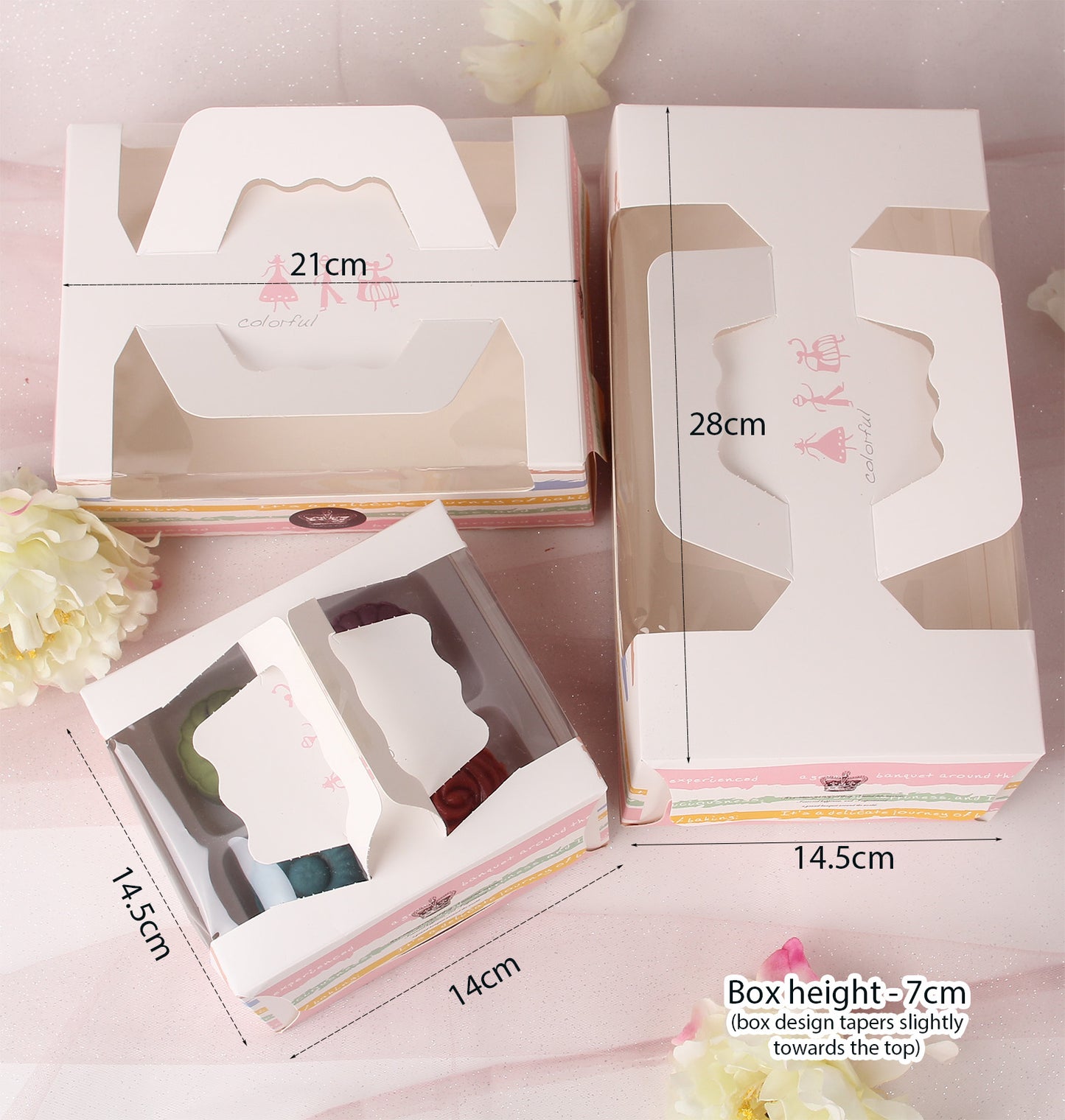 moon cake paper desert box with lids sweet 6 compartment food