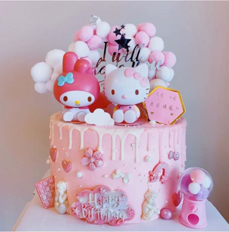 HELLO KITTY CAKE DESIGN || STEP BY STEP TUTORIAL || BOILED ICING || FONDANT  LOOK - YouTube
