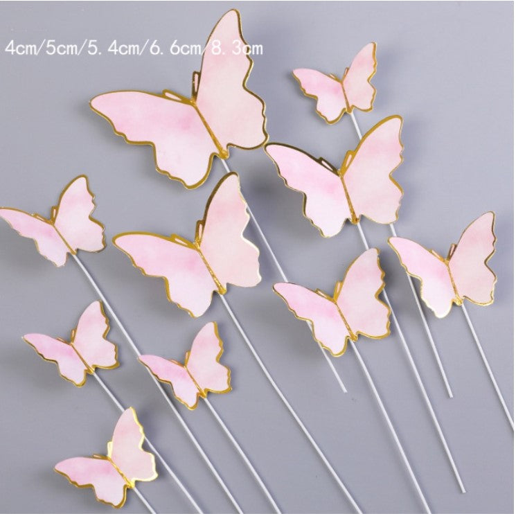 🔥Butterfly topper cake decorating toppers pink purple white butterflies