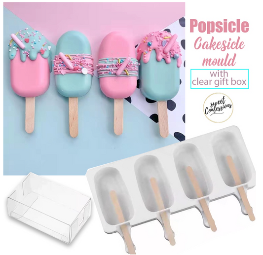 Popsicle mould cake pop mold cakesicle mould pops silicone ice-cream stick silicon icecream sticks transparent gift box